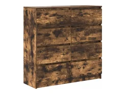 Aparador roble ahumado 100x35x99 cm madera de ingeniería