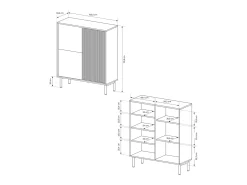 Aparador, roble Cremona, 103,5 x 121,8 x 39,5 cm
