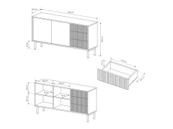 Aparador, roble cremonese, 153,5 x 79,8 x 39,5 cm