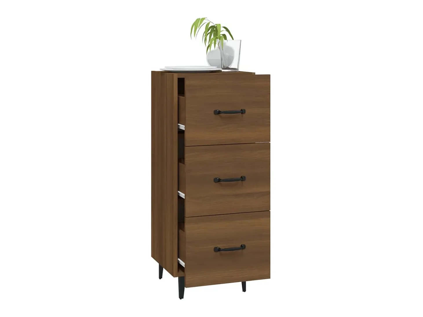 Aparador Roble marrón 34,5x34x90 cm Madera de ingeniería