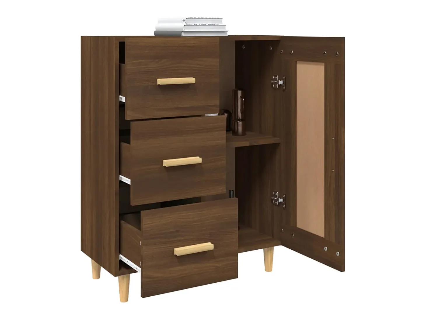 Aparador Roble marrón 69,5x34x90 cm Madera de ingeniería
