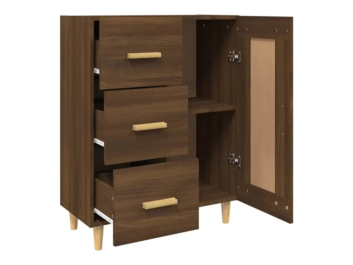 Aparador Roble marrón 69,5x34x90 cm Madera de ingeniería