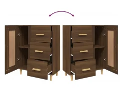 Aparador Roble marrón 69,5x34x90 cm Madera de ingeniería