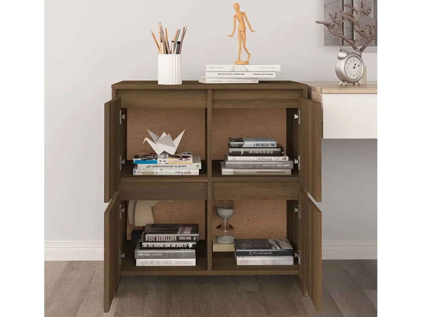 Aparador Roble Marrón 70x41x75 cm Madera de ingeniería