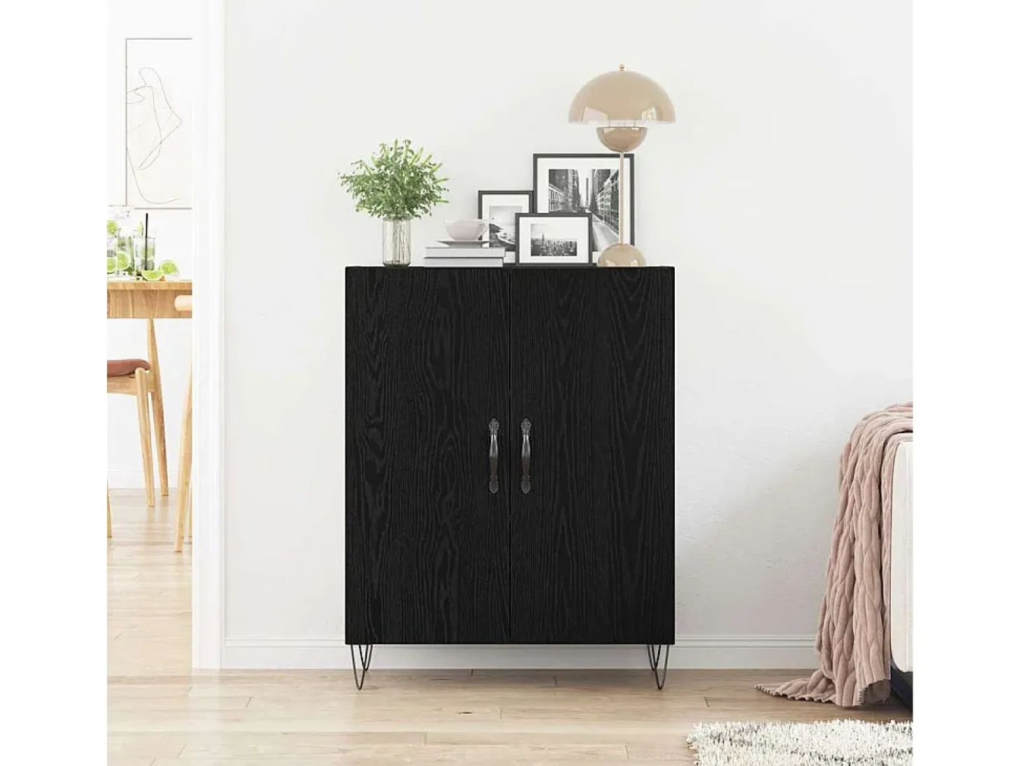 Aparador Roble negro 69.5 x 34 x 90 cm Madera contrachapada