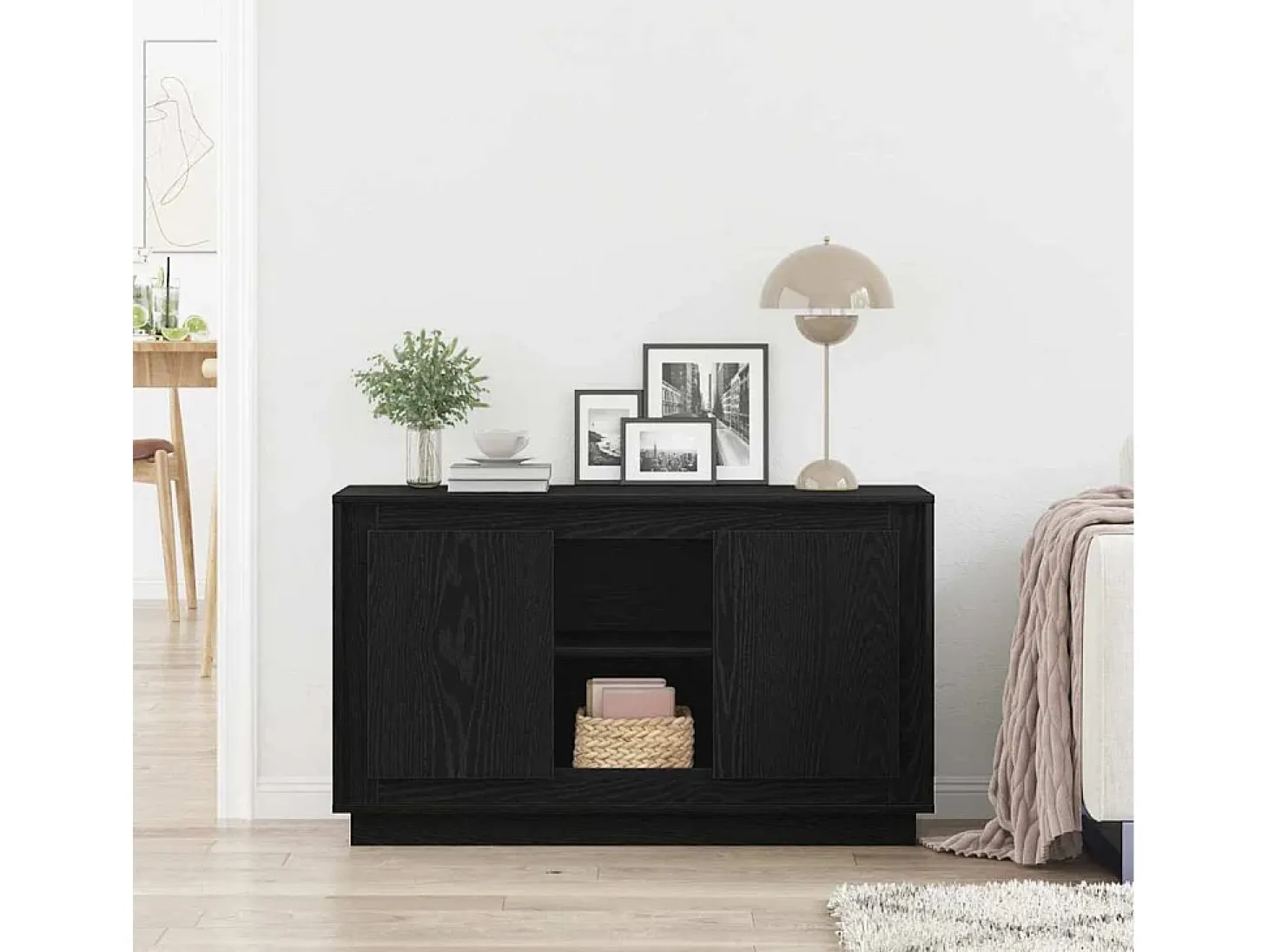 Aparador Roble negro 102 x 35 x 60 cm Madera contrachapada