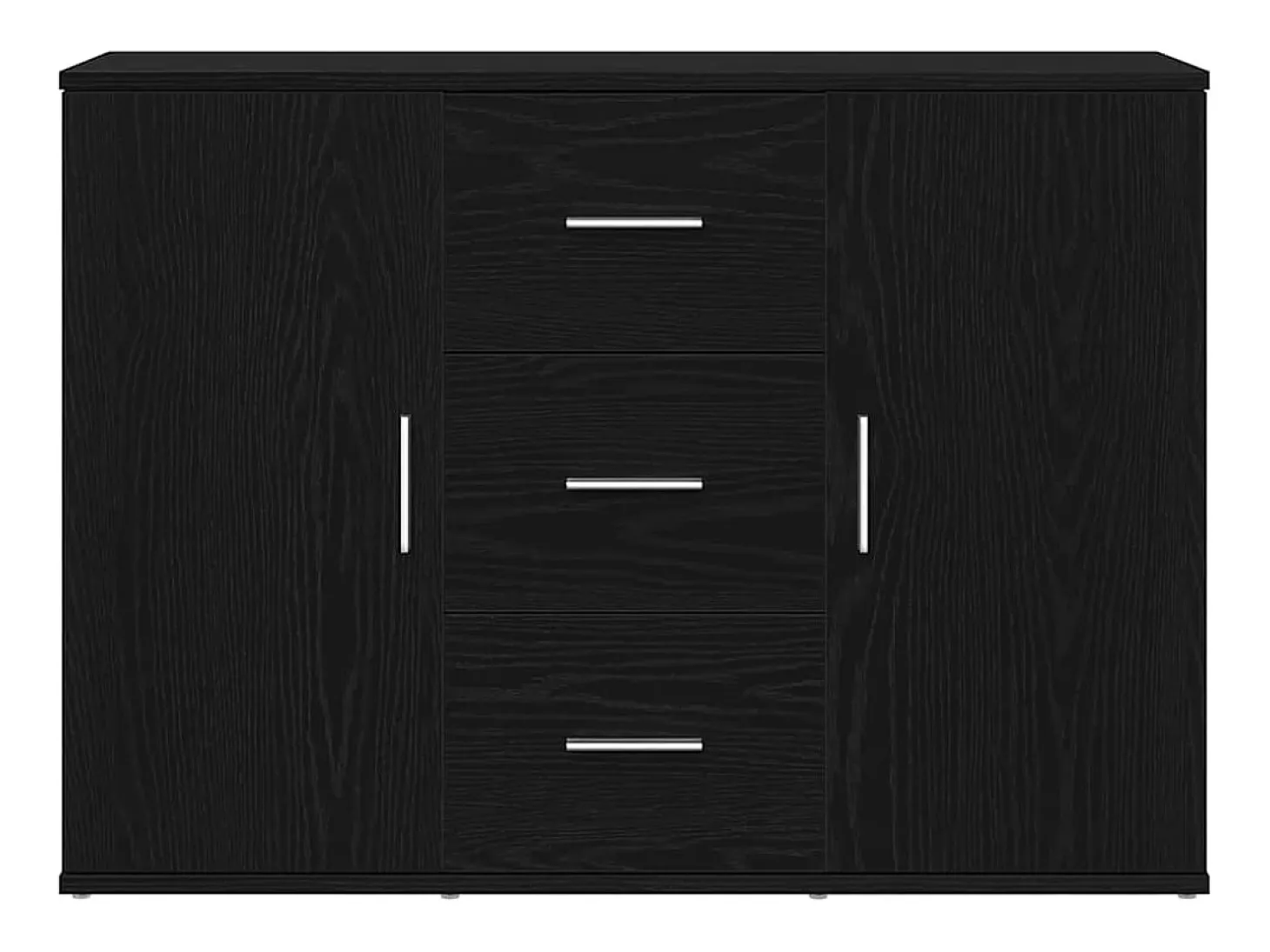 Aparador roble negro 91x29,5x65 cm madera de ingeniería