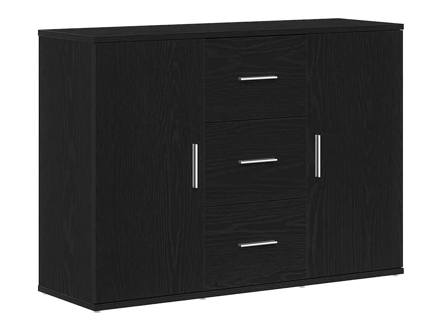 Aparador roble negro 91x29,5x65 cm madera de ingeniería