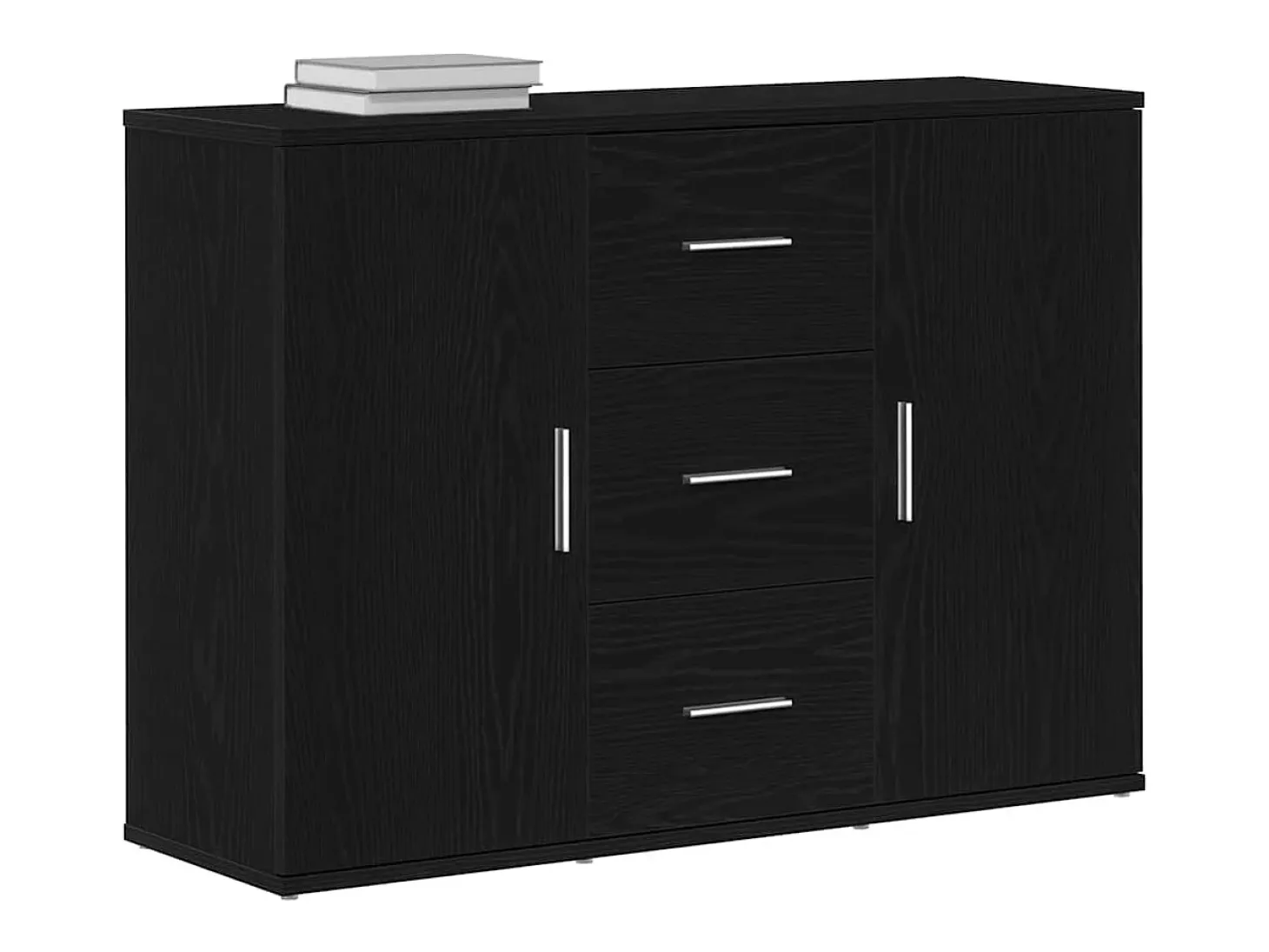 Aparador roble negro 91x29,5x65 cm madera de ingeniería