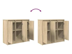 Aparador roble Sonoma 85x34x76 cm madera de ingeniería