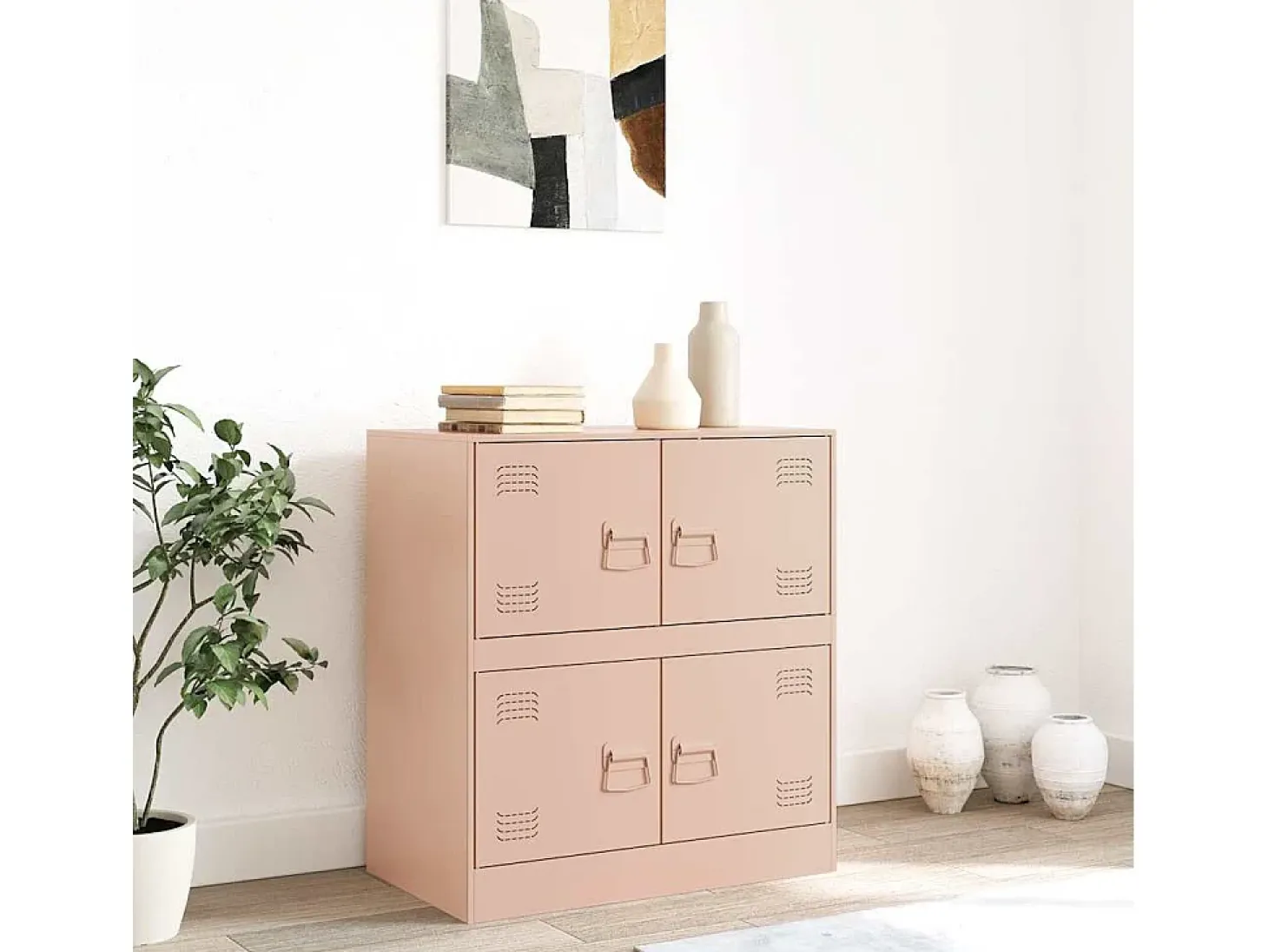 Aparador rosa 67x39x73 cm acero