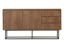 Aparador Ruba negro color nogal 140x36x72 cm