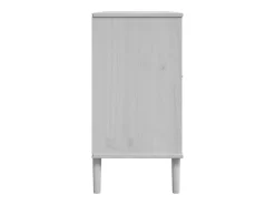 Aparador SENJA aspecto de ratán madera pino blanco 112x40x80 cm