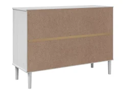 Aparador SENJA aspecto de ratán madera pino blanco 112x40x80 cm