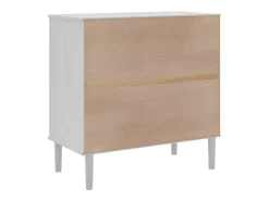 Aparador SENJA aspecto de ratán madera pino blanco 80x40x80 cm