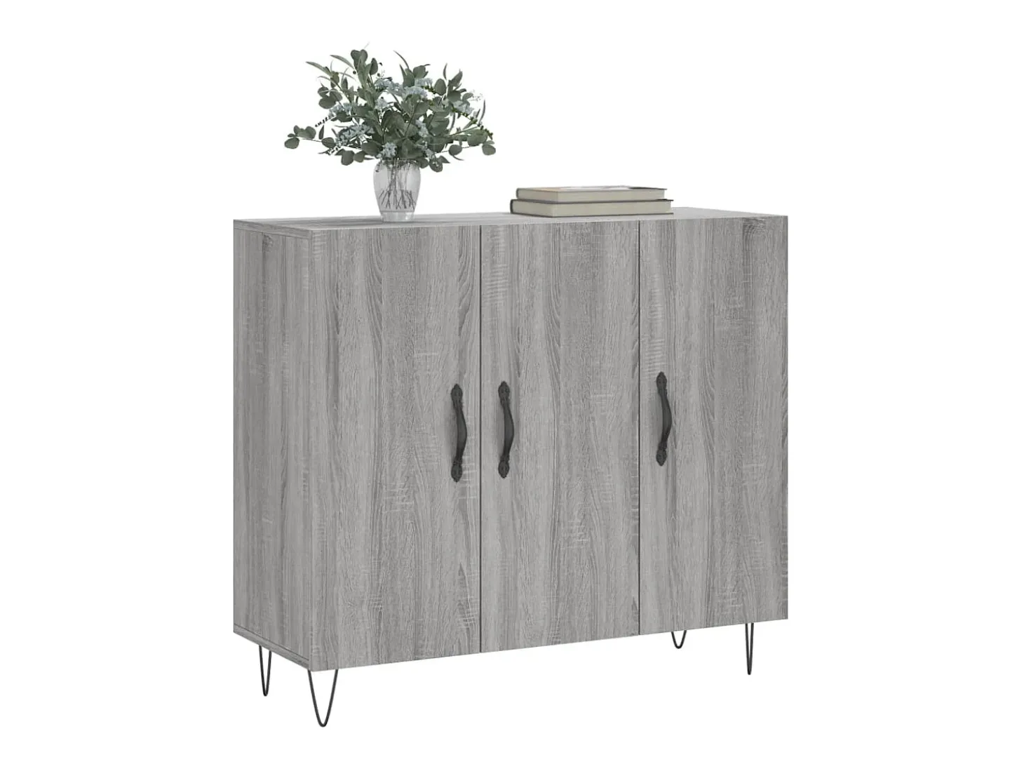 Aparador Sonoma gris 90x34x80 cm madera de ingeniería