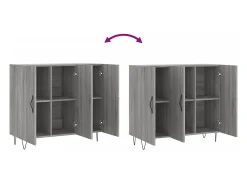 Aparador Sonoma gris 90x34x80 cm madera de ingeniería