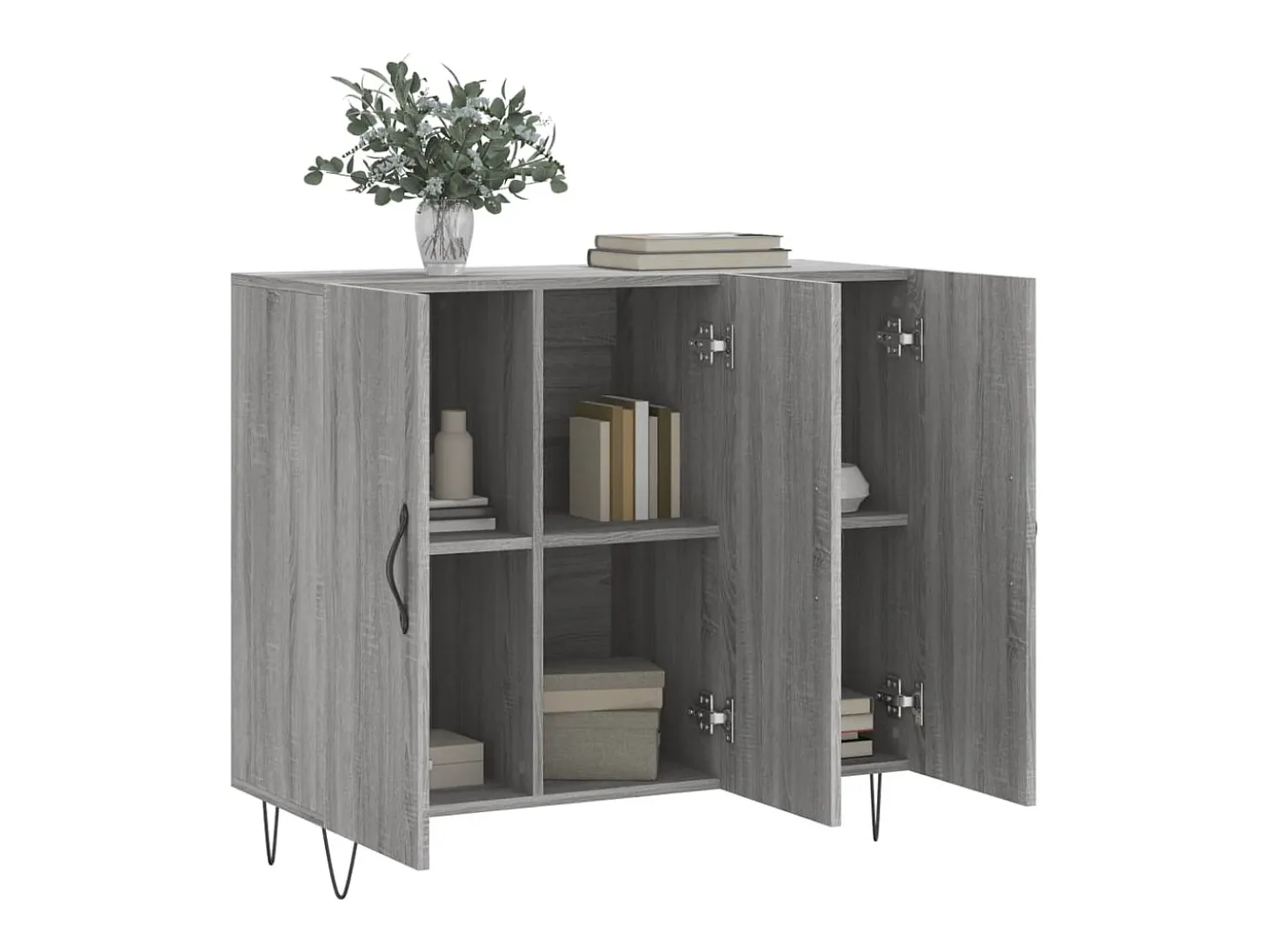 Aparador Sonoma gris 90x34x80 cm madera de ingeniería