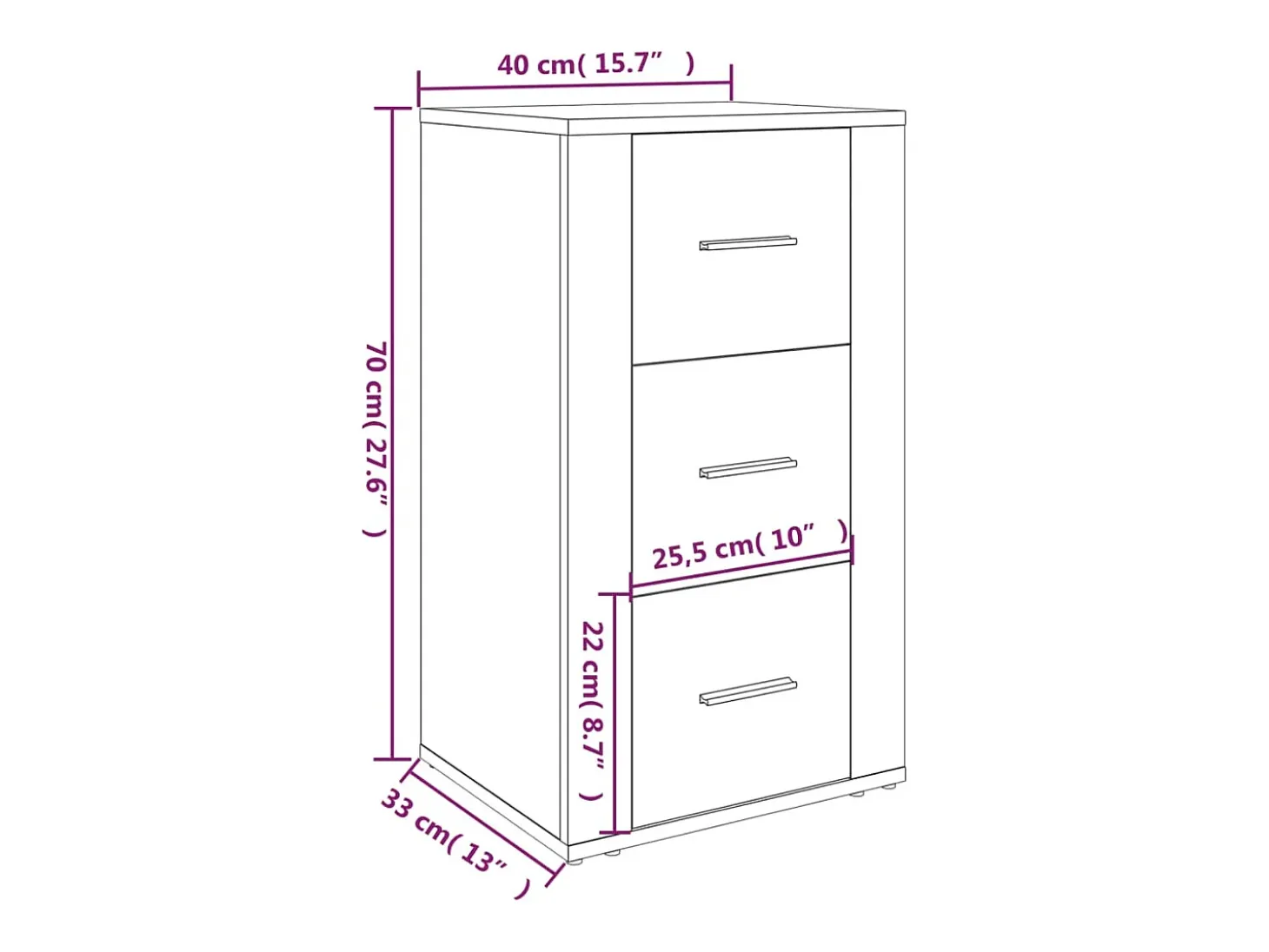Aparador Sonoma gris 40x33x70 cm Madera de ingeniería