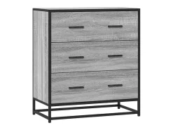 Aparador Sonoma gris 68x35x76 cm madera contrachapada y metal