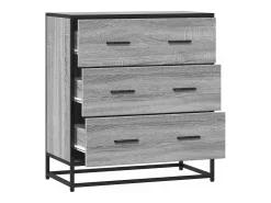 Aparador Sonoma gris 68x35x76 cm madera contrachapada y metal