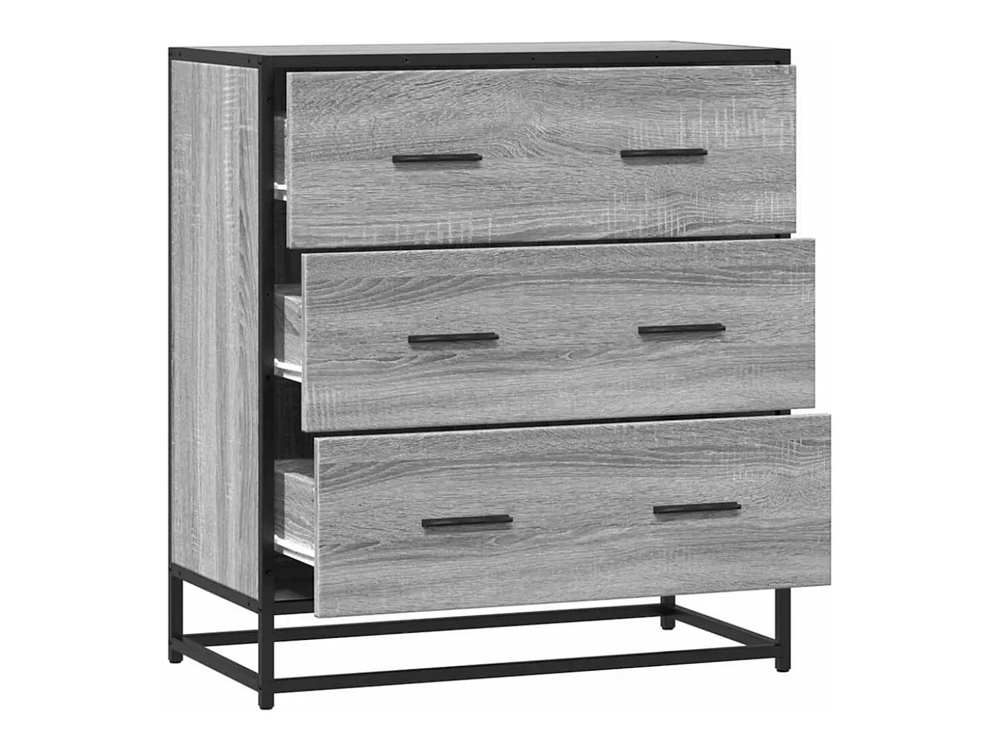 Aparador Sonoma gris 68x35x76 cm madera contrachapada y metal