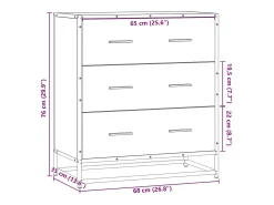Aparador Sonoma gris 68x35x76 cm madera contrachapada y metal