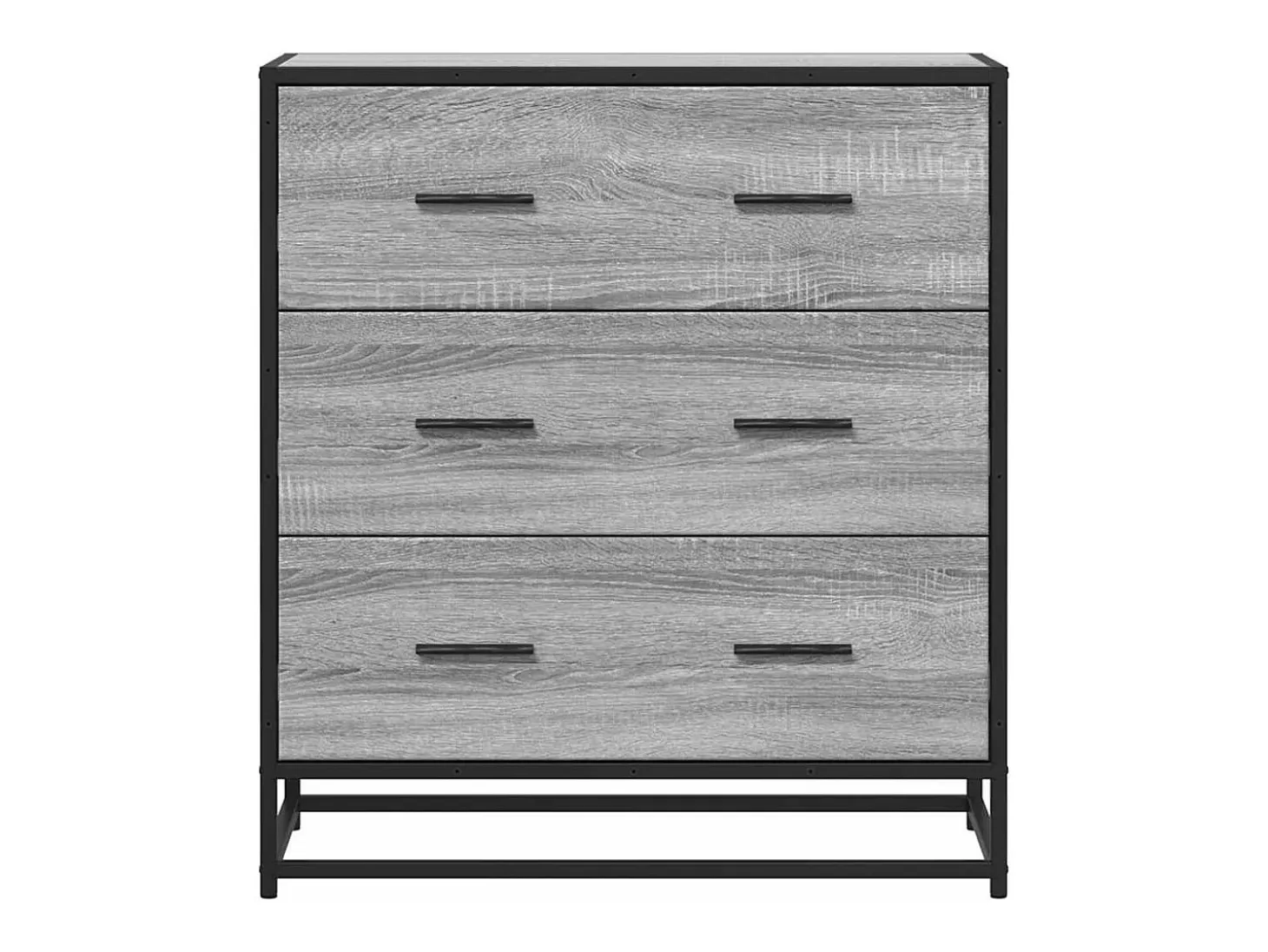 Aparador Sonoma gris 68x35x76 cm madera contrachapada y metal