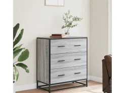 Aparador Sonoma gris 68x35x76 cm madera contrachapada y metal