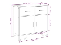 Aparador Sonoma gris 79,5x35,5x74,5 cm madera de ingeniería