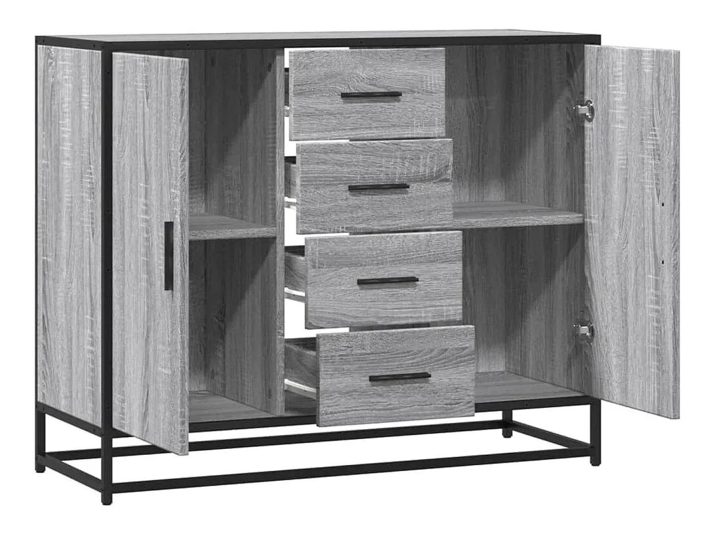 Aparador Sonoma gris 92x35x76 cm madera de ingeniería