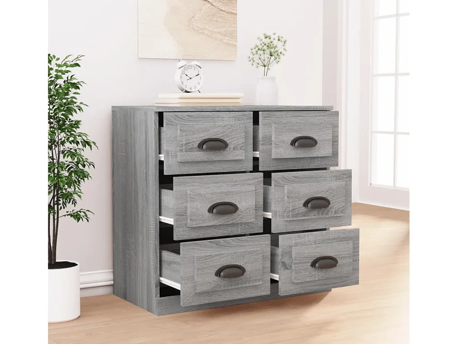 Aparador Sonoma gris 70x35,5x67,5 cm madera de ingeniería