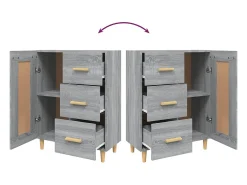 Aparador Sonoma gris 69,5x34x90 cm Madera de ingeniería