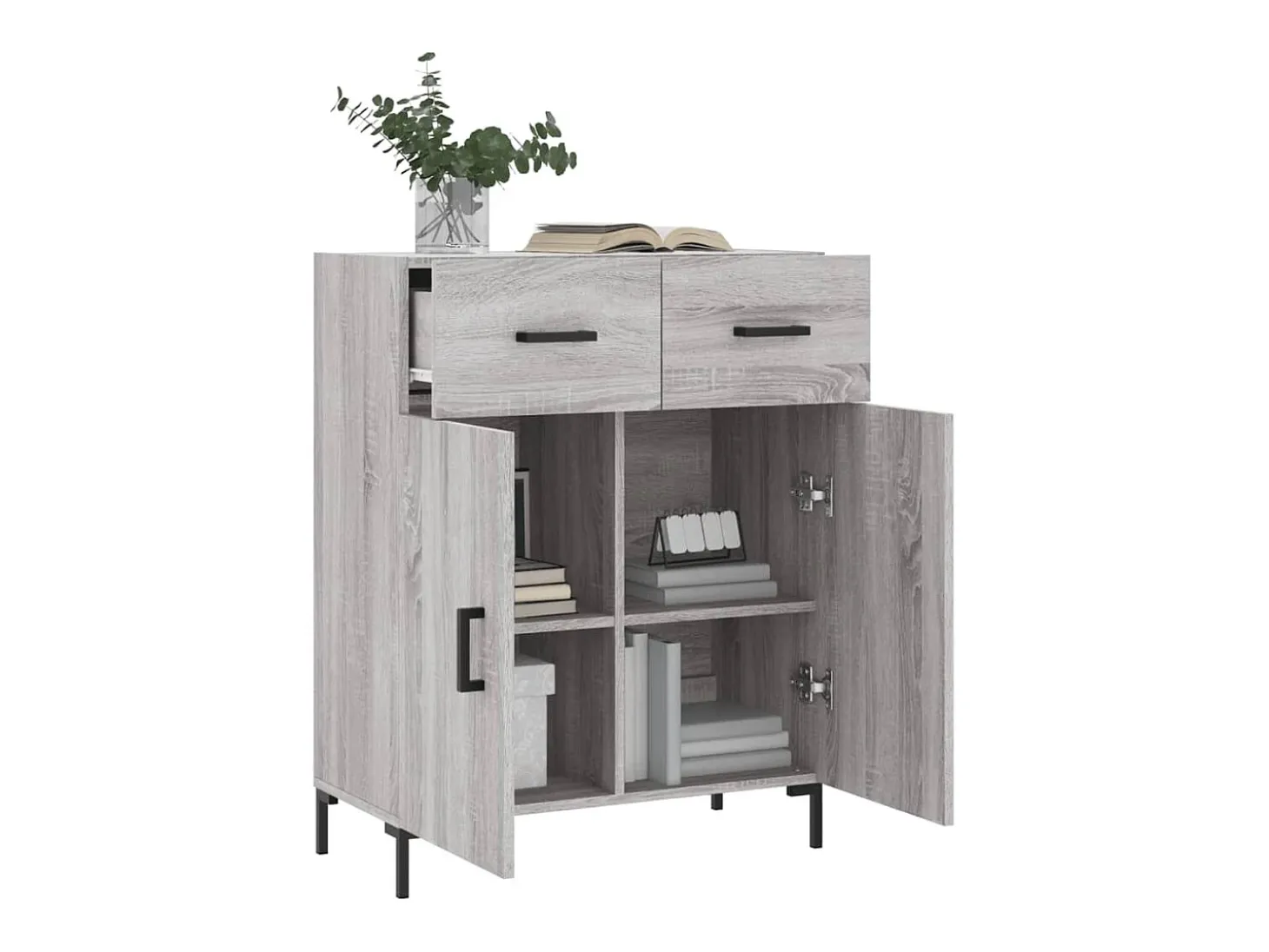 Aparador Sonoma gris 69,5x34x90 cm madera de ingeniería