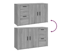 Aparador Sonoma Gris 100x33x59,5 cm Madera de Ingeniería