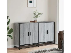 Aparador Sonoma gris 134x35x76 cm madera de ingeniería