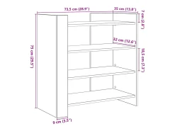 Aparador Sonoma gris 73,5x35x75 cm madera de ingeniería