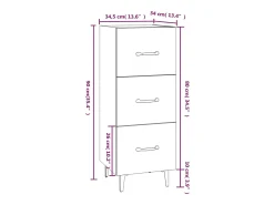 Aparador Sonoma gris 34,5x34x90 cm Madera de ingeniería