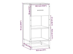 Aparador Sonoma gris 35,5x35x76 cm madera contrachapada y metal