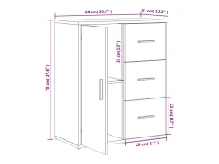 Aparador Sonoma gris 60x31x70 cm madera de ingeniería