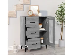 Aparador Sonoma gris 69,5x34x90 cm madera de ingeniería