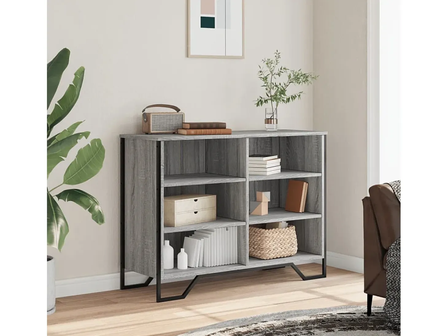 Aparador Sonoma gris 101x35,5x74,5 cm madera de ingeniería