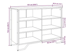 Aparador Sonoma gris 101x35,5x74,5 cm madera de ingeniería