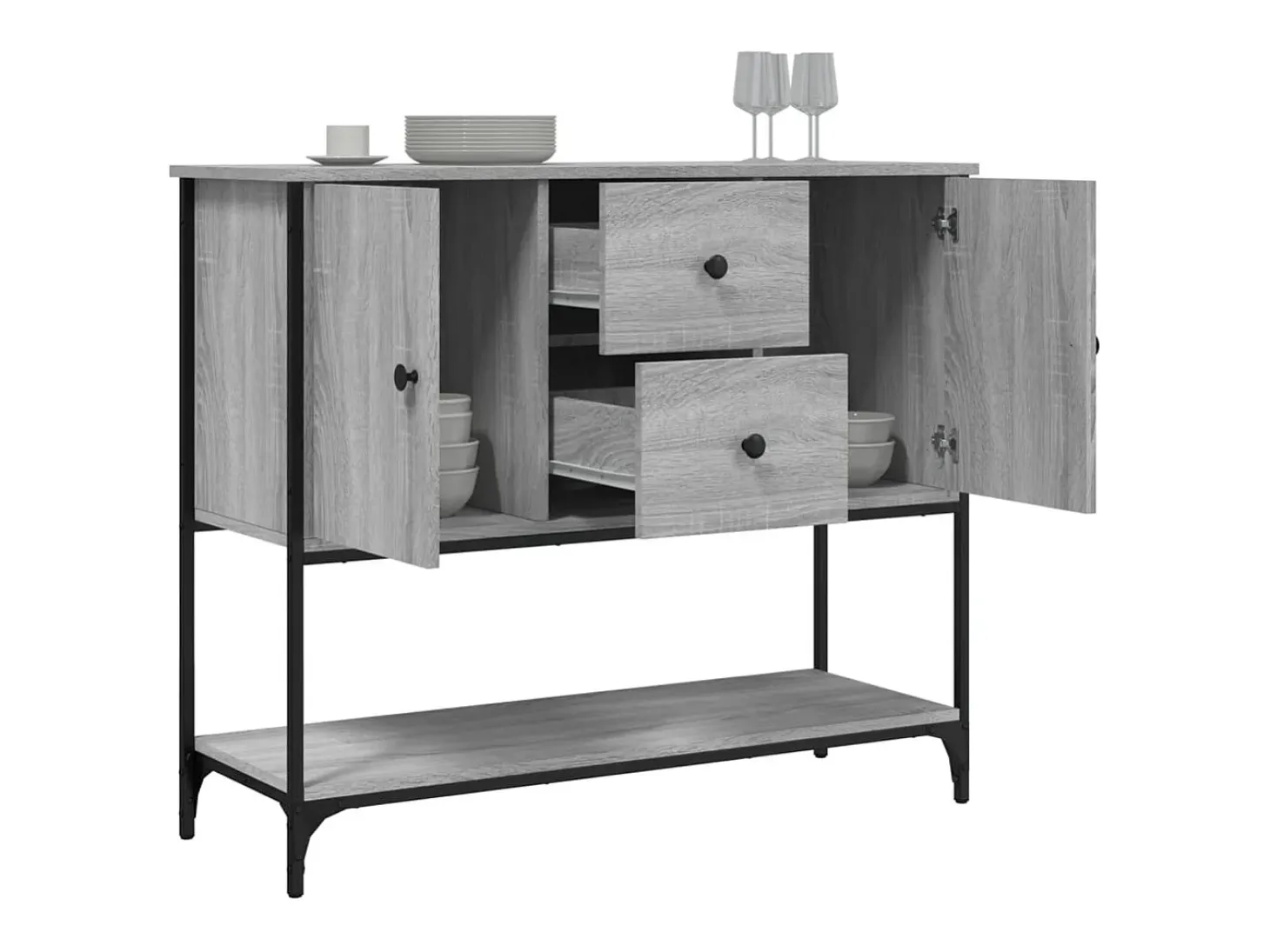 Aparador Sonoma gris 100x36x85 cm madera de ingeniería