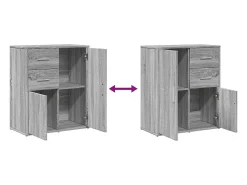 Aparador Sonoma gris 60x31x70 cm madera de ingeniería