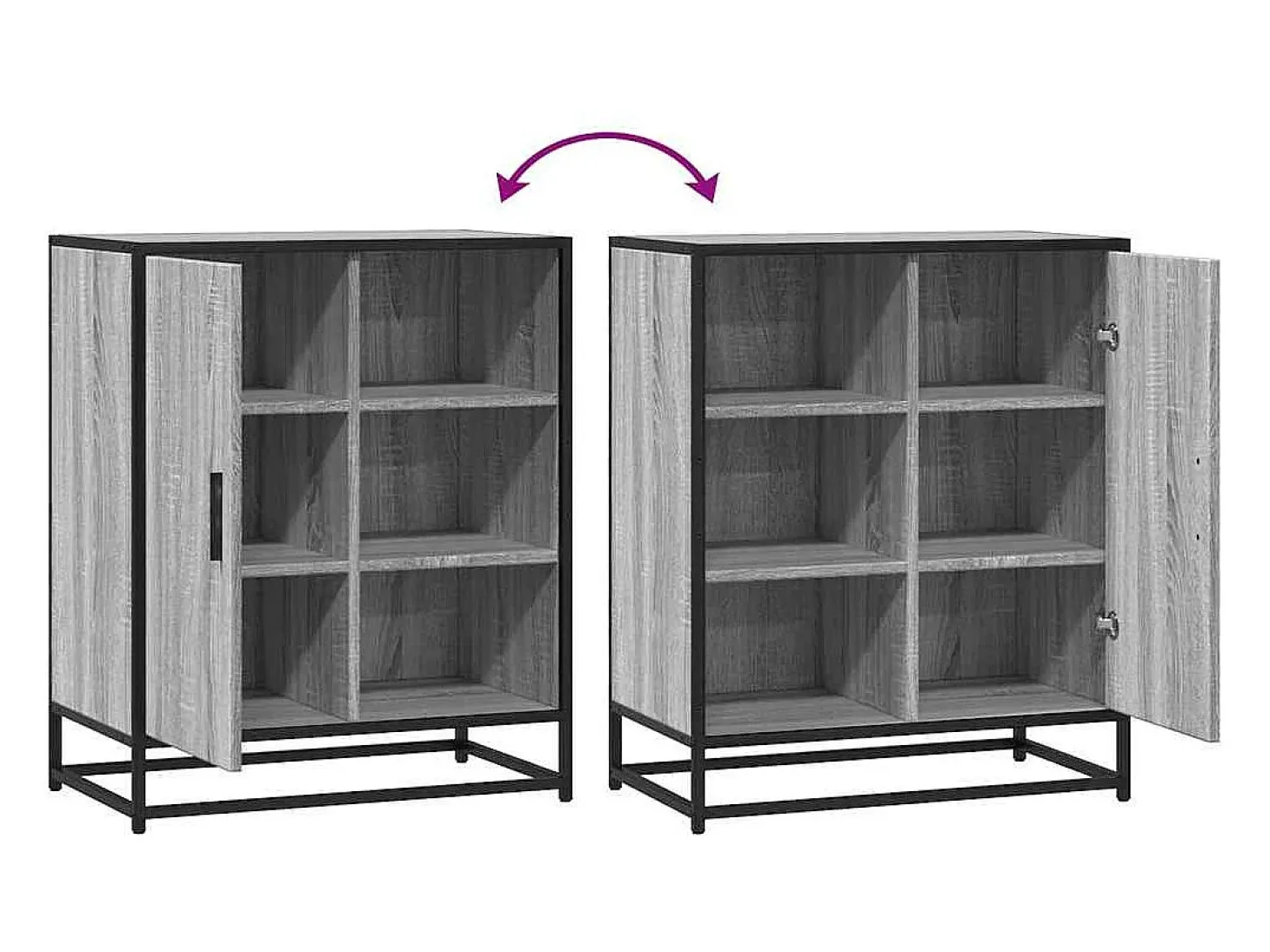 Aparador Sonoma gris 62x35x76 cm madera de ingeniería