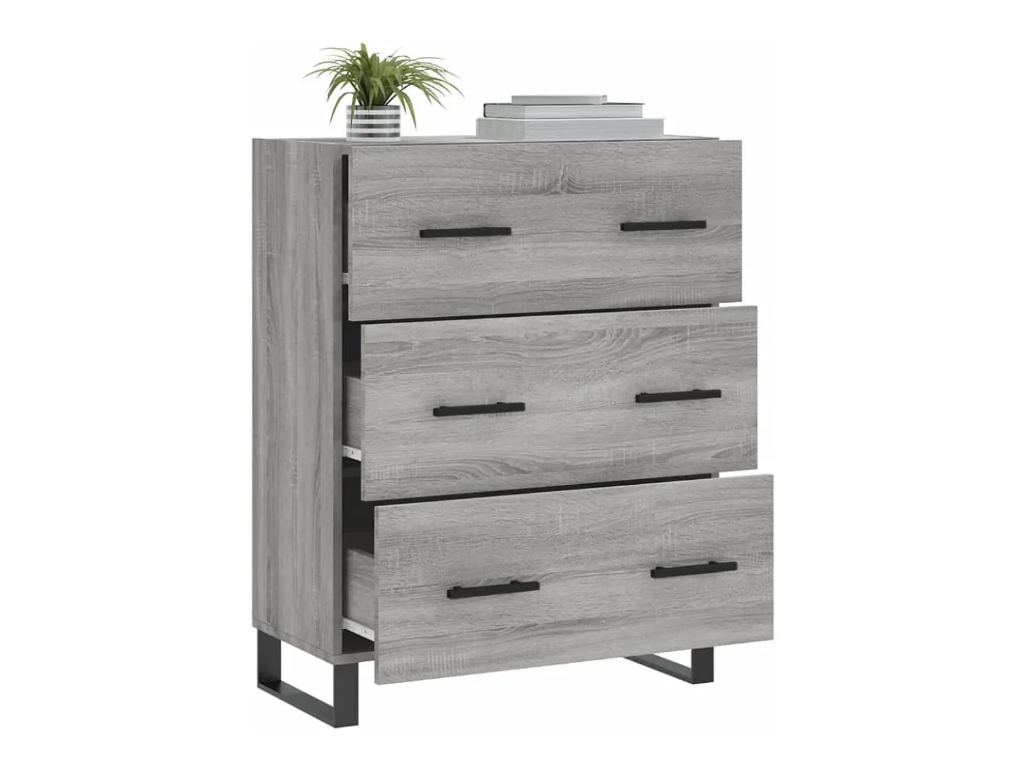 Aparador Sonoma gris 69,5x34x90 cm madera de ingeniería