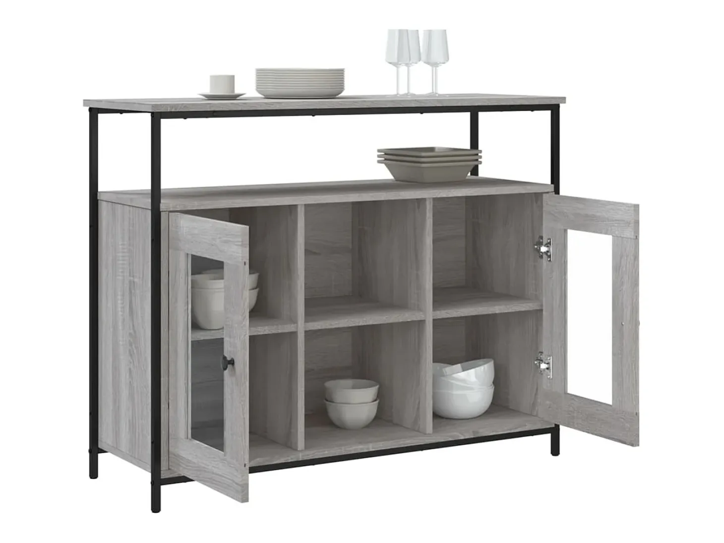Aparador Sonoma gris 100x35x80 cm madera de ingeniería