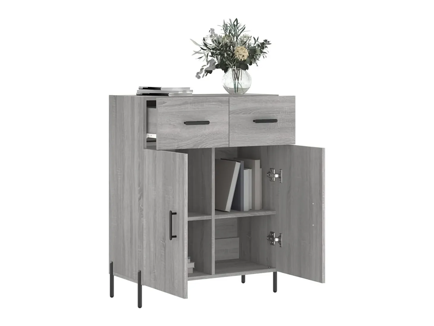 Aparador Sonoma gris 69,5x34x90 cm madera de ingeniería