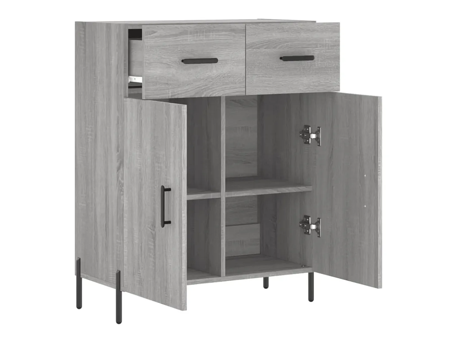 Aparador Sonoma gris 69,5x34x90 cm madera de ingeniería